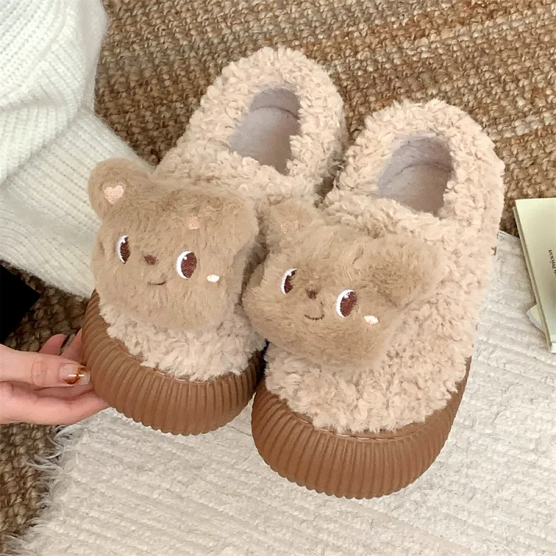 Thin Strips Cotton Slippers Women's Khaki-4