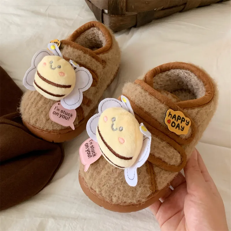 Thin Strips Cotton Slippers Women's, Light Brown, Home Slippers-4