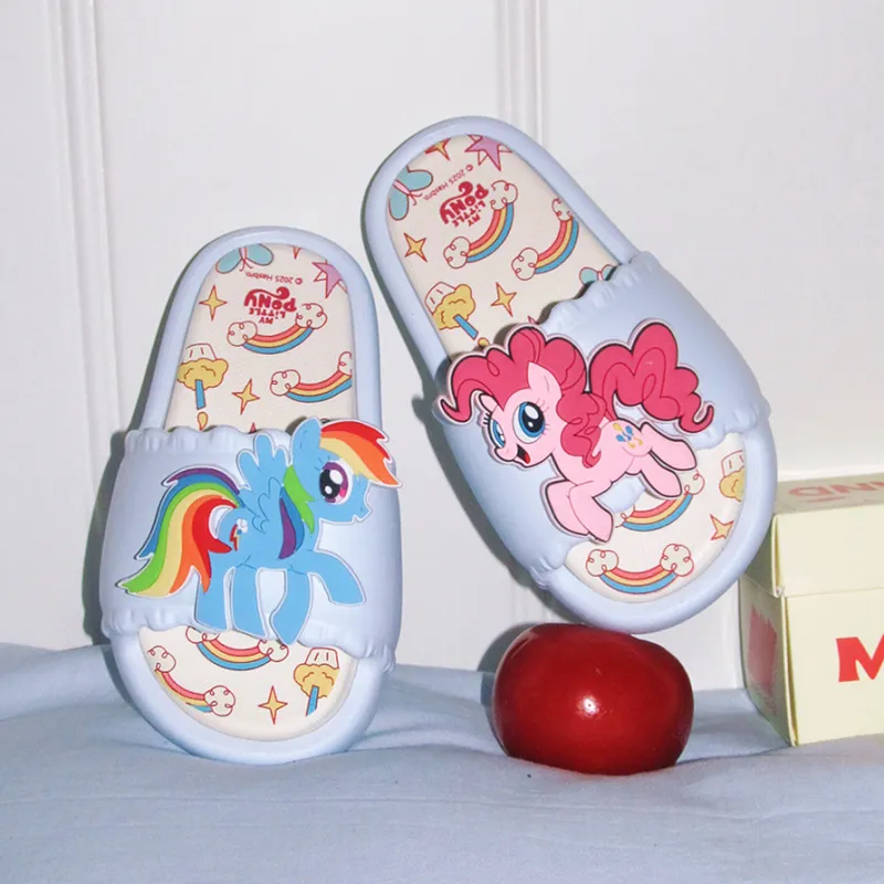 Thin Strips x MY LITTLE PONY Sandal Slippers Milk White+Light Pink Base-13