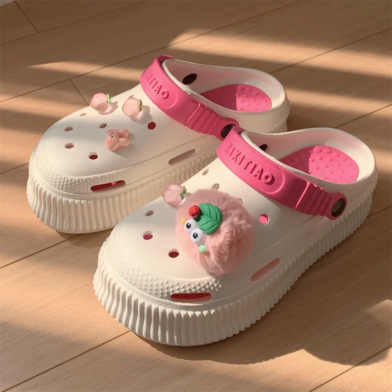 Thin Strips Slippers Milk White-5