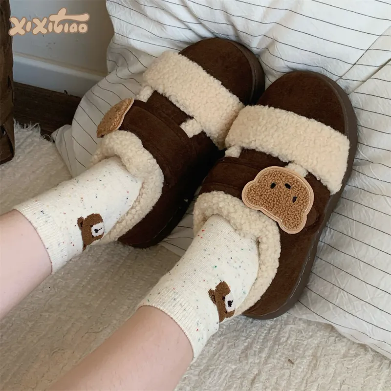 Thin Strips Cotton Slippers Women's, Light Brown-7
