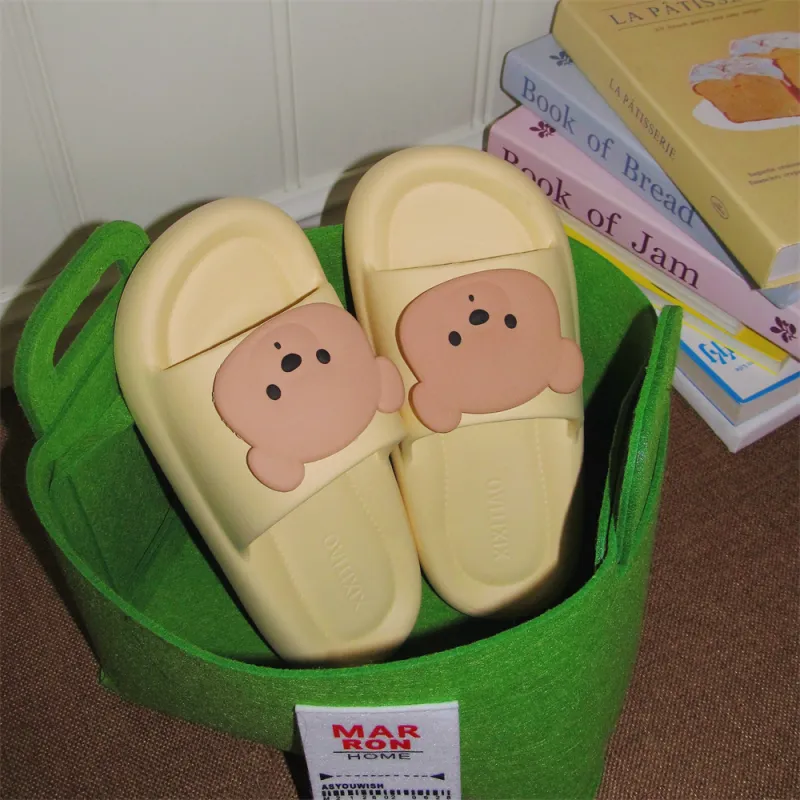 Thin Strips Sandal Slippers Light Yellow-4