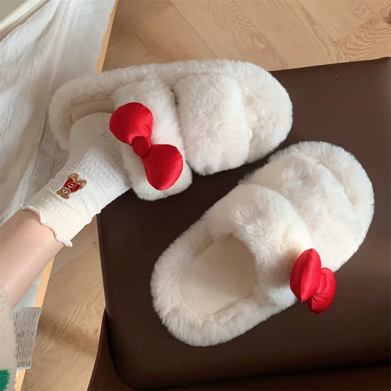 Thin Strips Home Slippers Women's, White-10