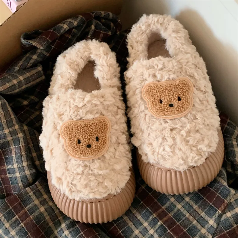 Thin Strips Cotton Slippers Women's, Brown-16