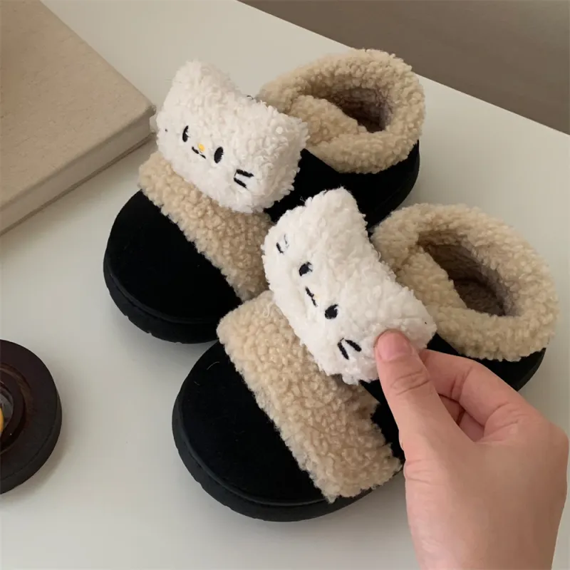 Thin Strips Cotton Slippers, Home Slippers Unisex, Dark Coffee-21