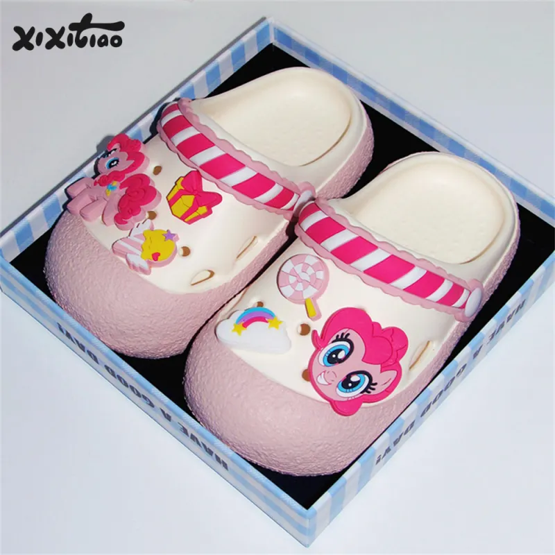Thin Strips x MY LITTLE PONY Sandal Slippers Women's, White/Pink-7