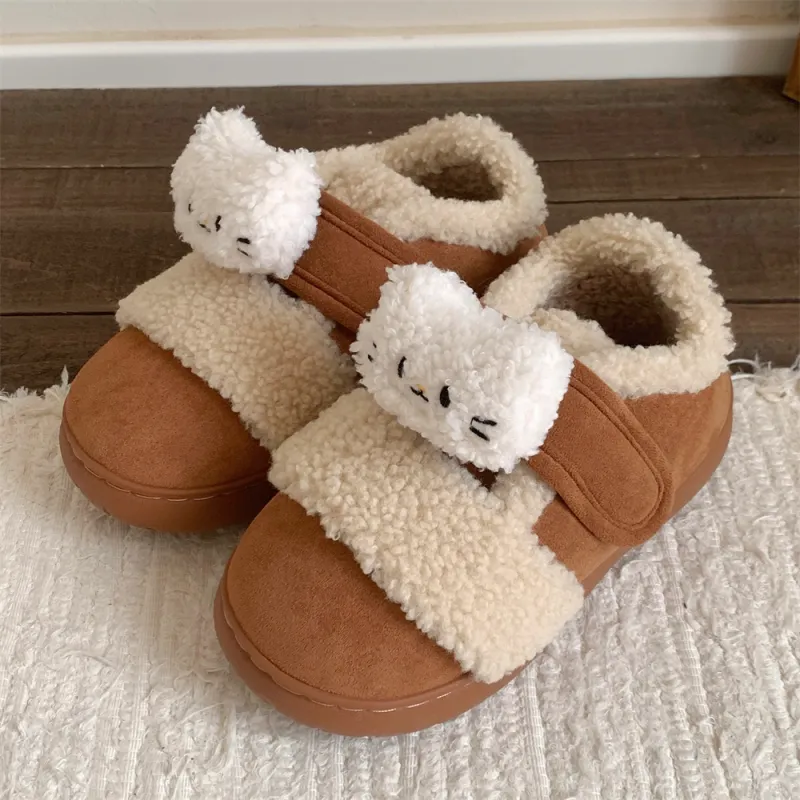 Thin Strips Cotton Slippers, Home Slippers Unisex, Dark Coffee-7