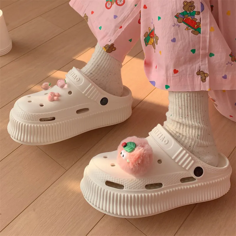 Thin Strips Slippers Milk White-9