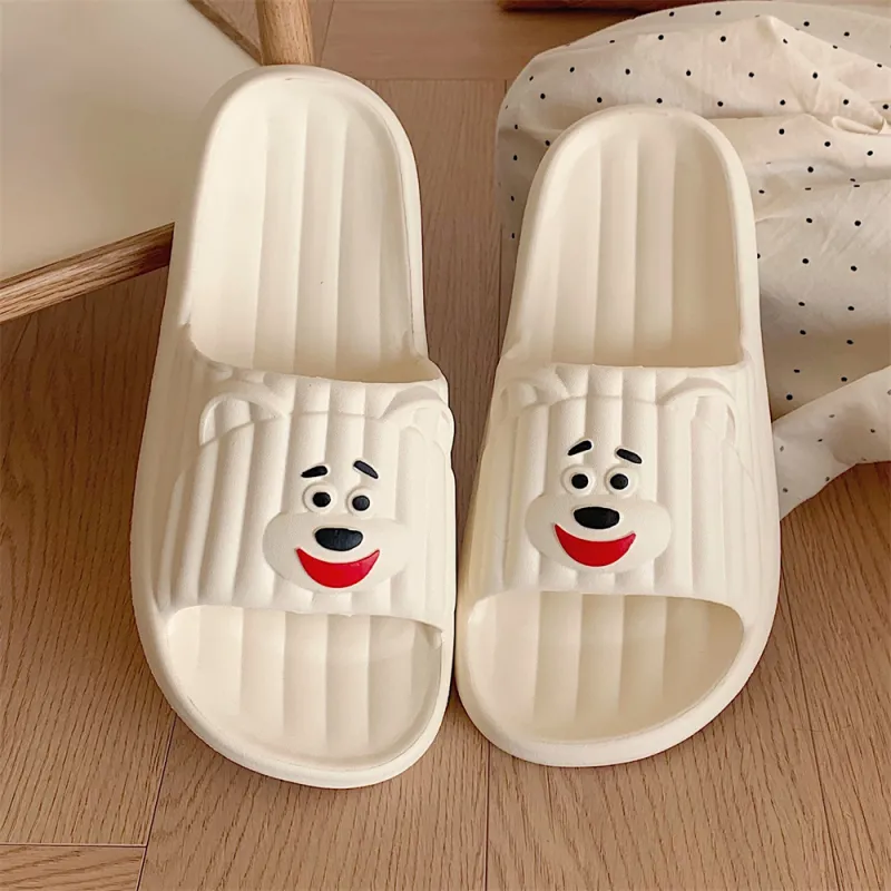 Thin Strips Sandal Slippers Unisex, Cream White-1