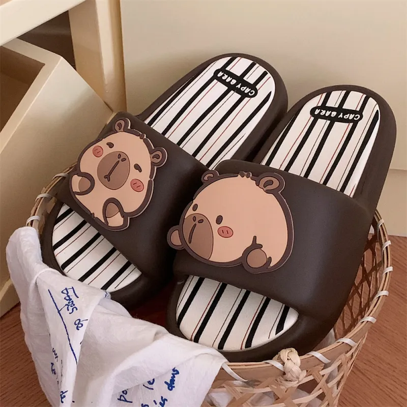 Thin Strips Slippers Unisex, Desert Brown-23