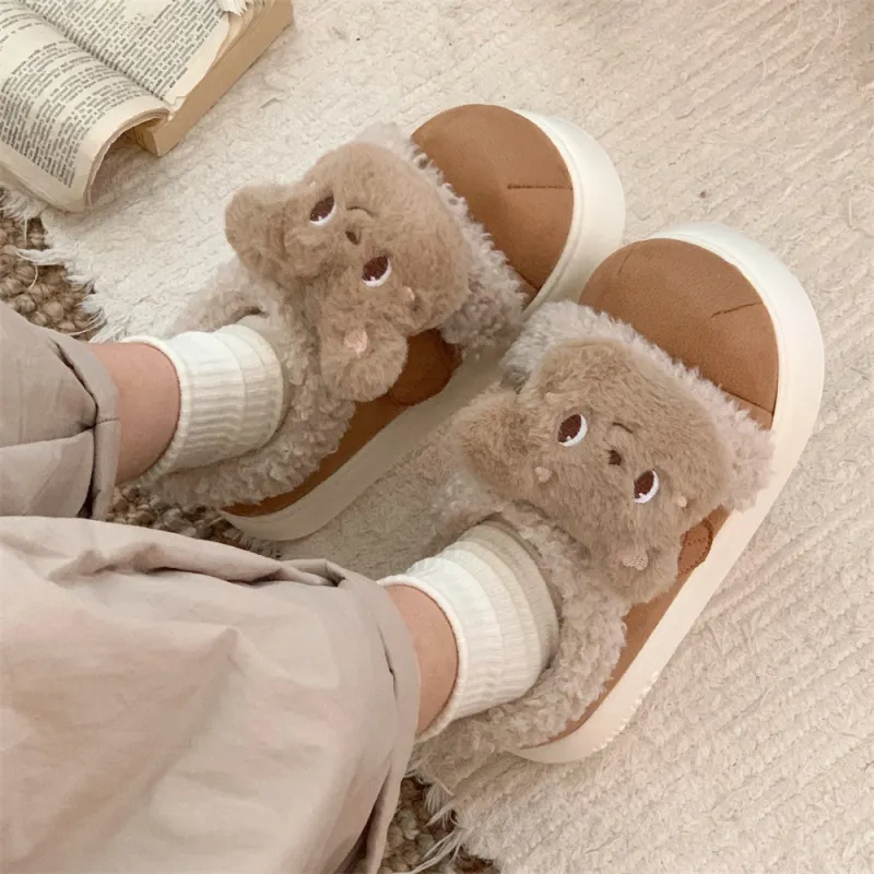 Thin Strips Cotton Slippers Women's Khaki-4