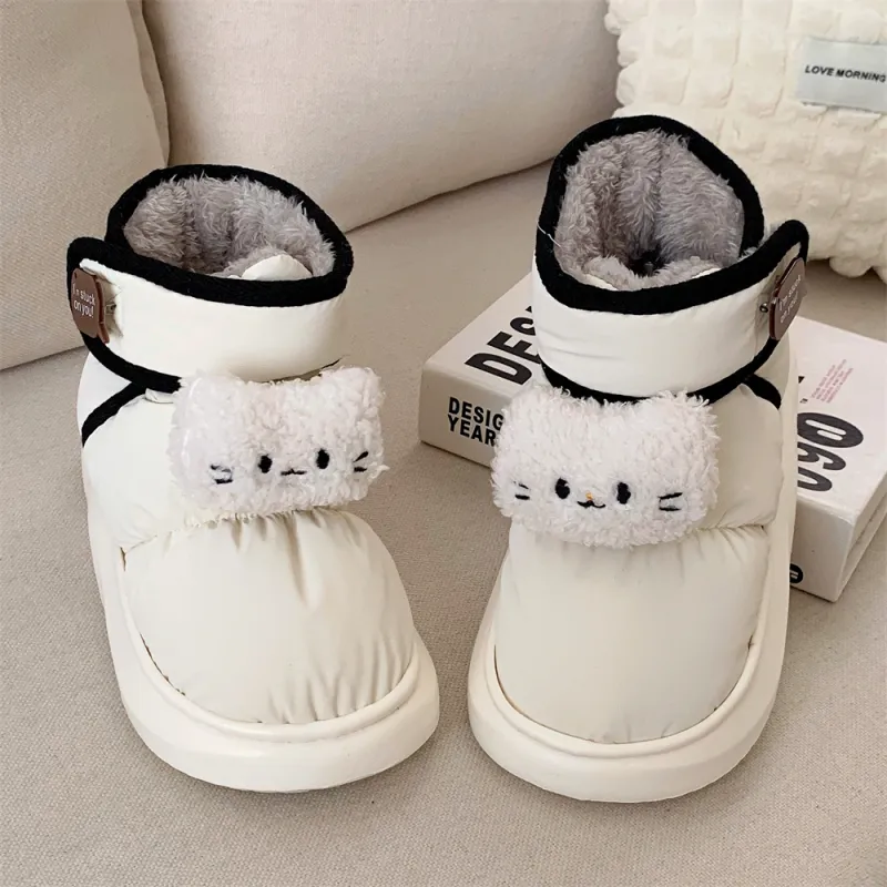 Thin Strips Cotton Slippers Unisex, White-2