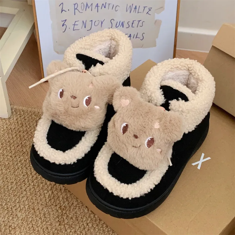 Thin Strips Cotton Slippers Women's, Black-4