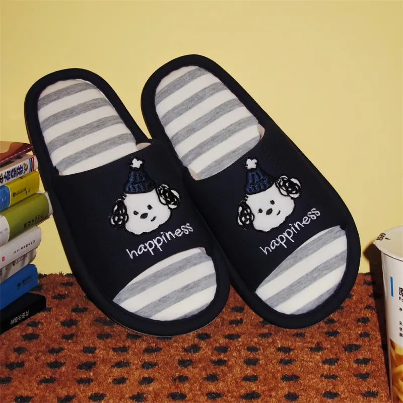Thin Strips Slippers Unisex, Cream Apricot-12