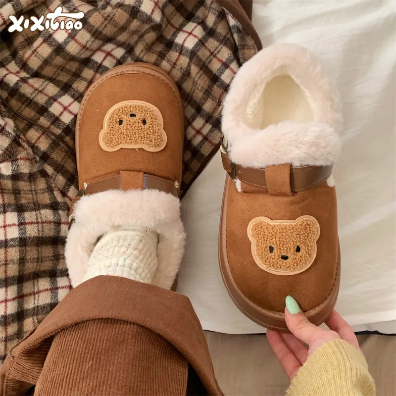 Thin Strips Cotton Slippers, Home Slippers Women's, Brown-1