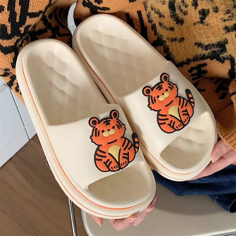 Thin Strips Slippers Unisex, Ecru-3