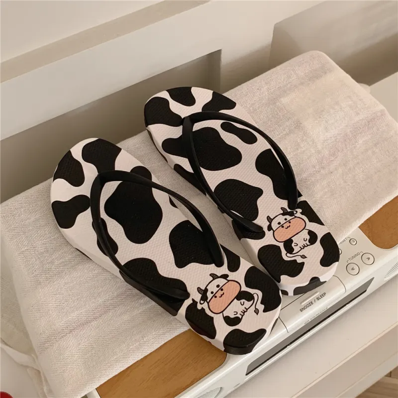 Thin Strips Slippers Unisex, Black White-6