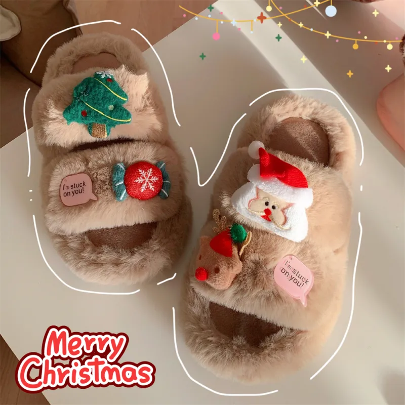 Thin Strips Cotton Slippers Women's, White-11