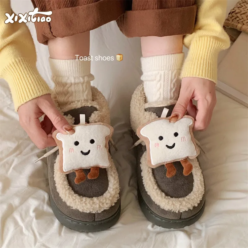 Thin Strips Cotton Slippers Women's Black-16