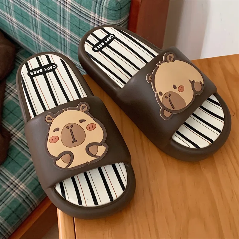 Thin Strips Slippers Unisex, Desert Brown-19