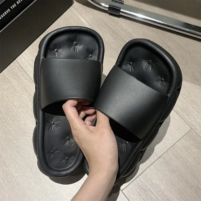 Thin Strips Slippers Women's, Black-2