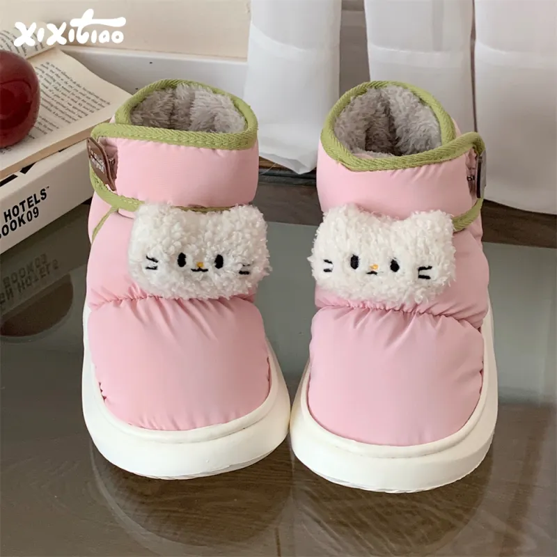 Thin Strips Cotton Slippers Unisex, White-7