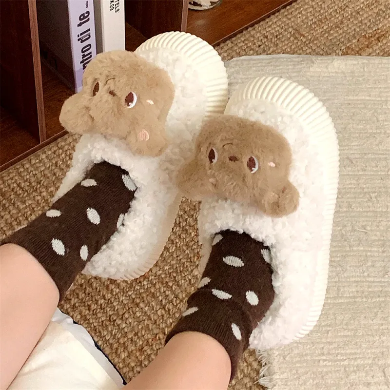 Thin Strips Cotton Slippers Women's Khaki-8