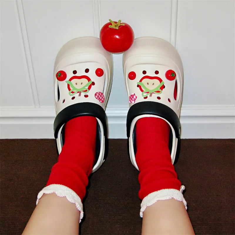 Thin Strips Slippers Women's, White-2