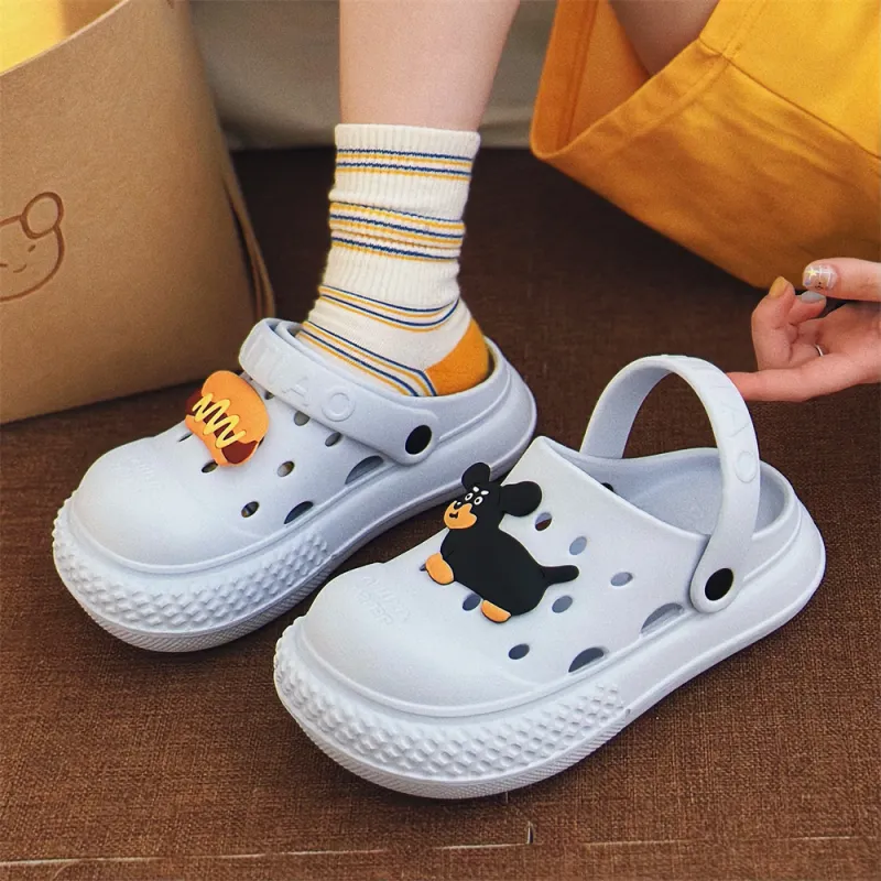 Thin Strips Slippers Women's, White-9
