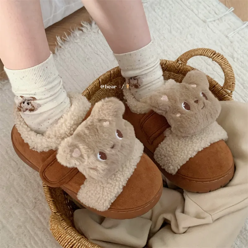 Thin Strips Cotton Slippers Women's, Light Brown-3