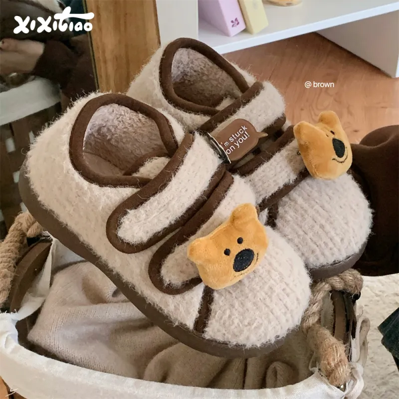 Thin Strips Cotton Slippers Women's, Light Brown-14