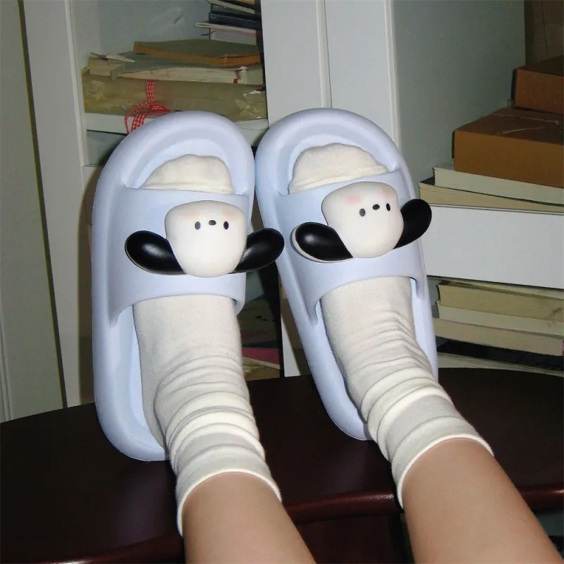 Thin Strips Sandal Slippers Unisex White-19