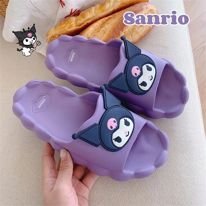 Thin Strips Slippers Women's, Purple-4