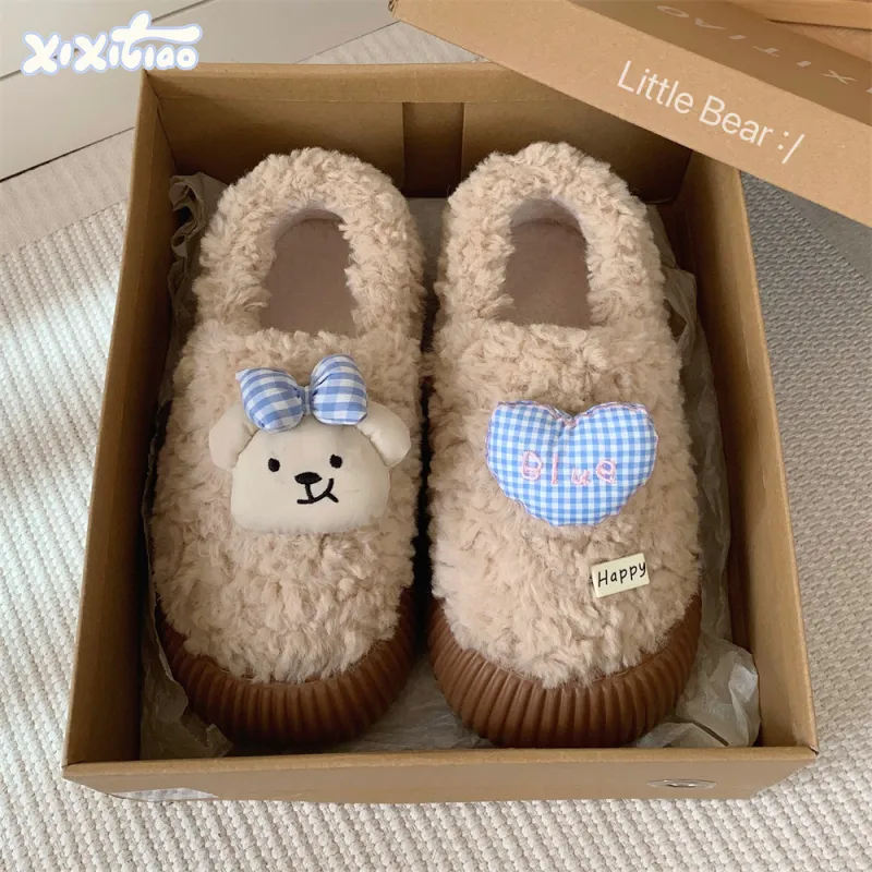 Thin Strips Cotton Slippers Women's, White-7