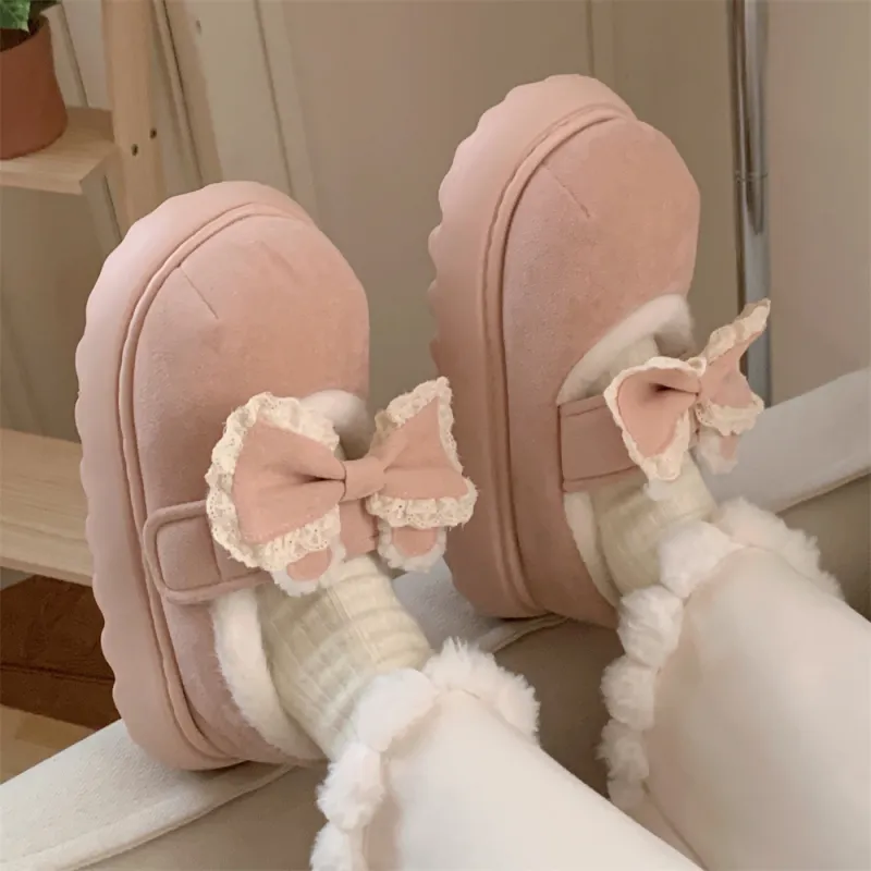 Thin Strips Cotton Slippers Women's, Brown-11