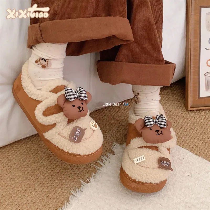 Thin Strips Cotton Slippers Women's, Light Brown-2