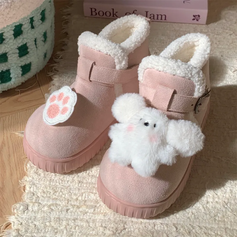 Thin Strips Cotton Slippers Women's, White/Pink-9