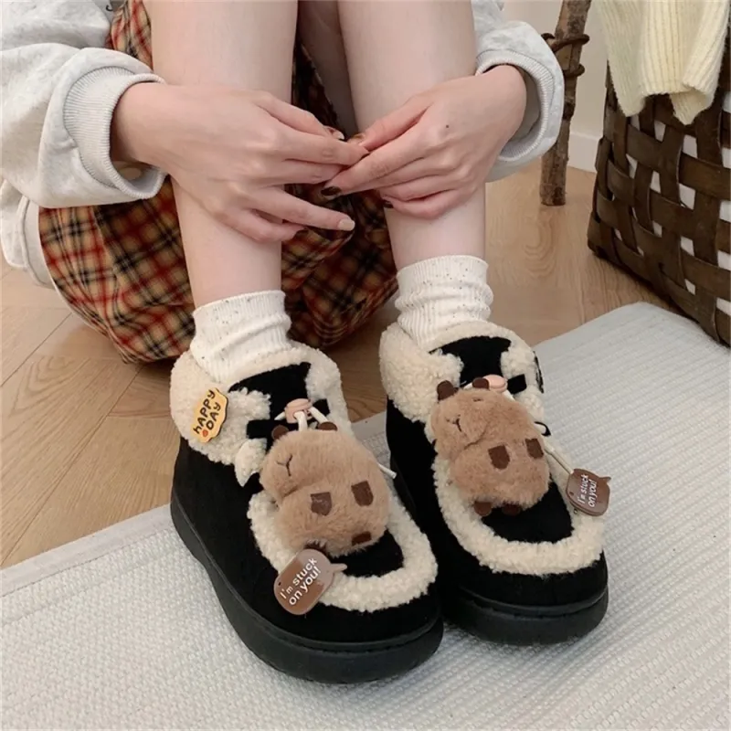 Thin Strips Cotton Slippers Women's, Black-3