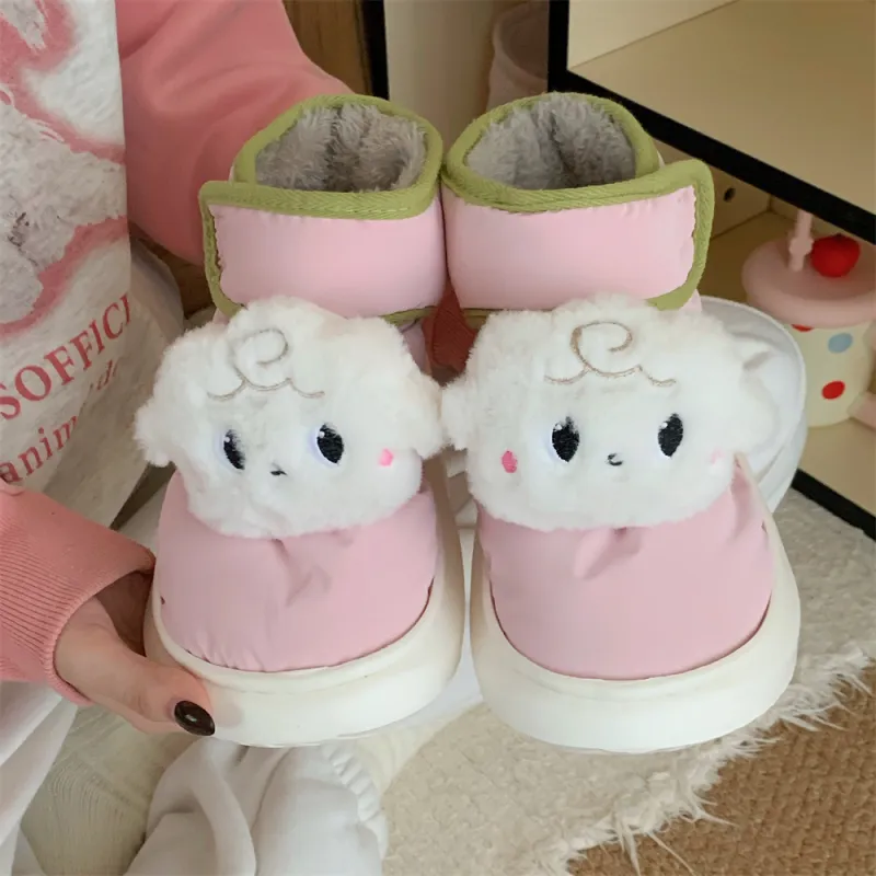 Thin Strips Cotton Slippers Unisex, White-8