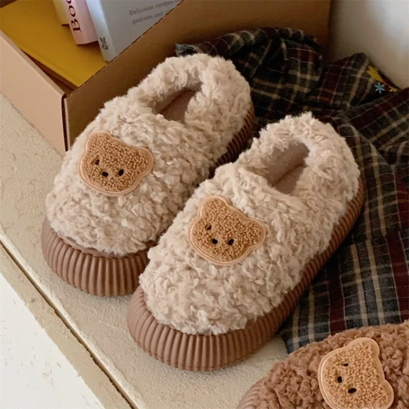 Thin Strips Cotton Slippers Women's, Brown-14