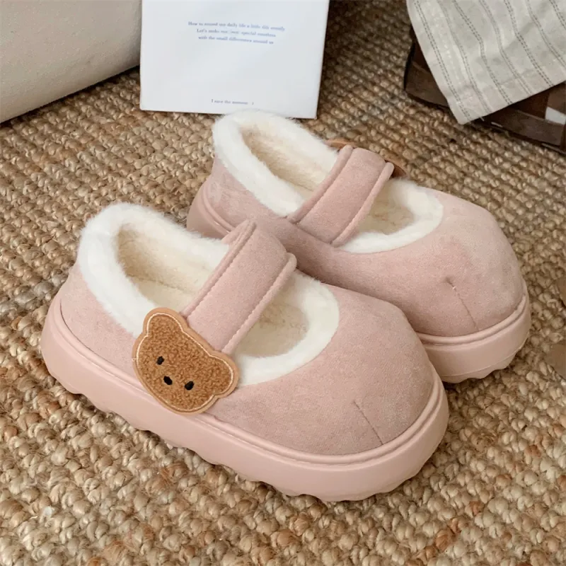 Thin Strips Cotton Slippers Women's, Pink-3