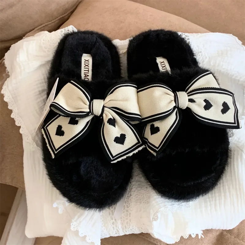 Thin Strips Cotton Slippers Women's, White-14