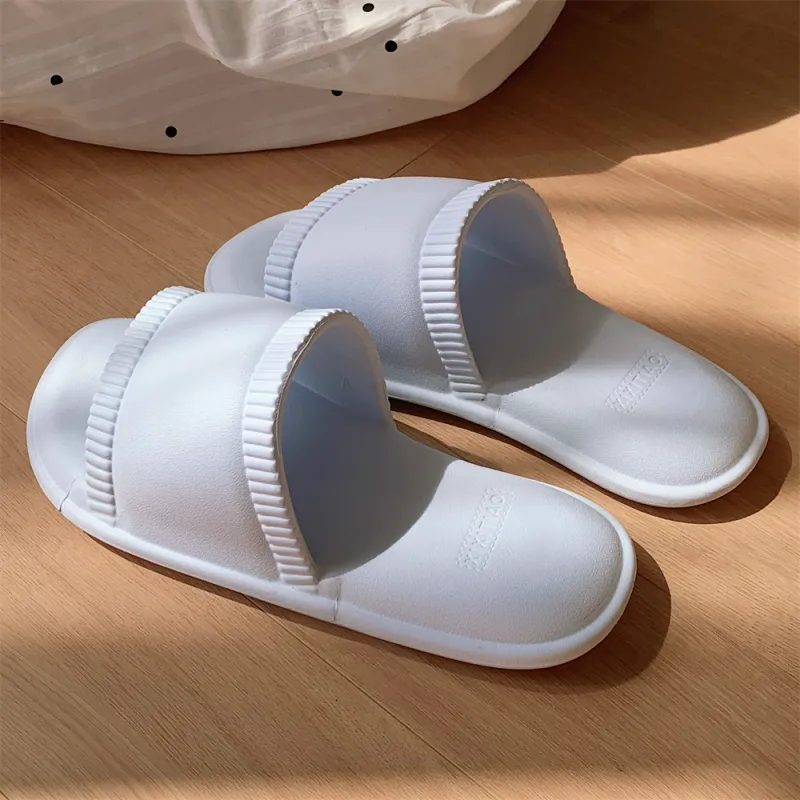 Thin Strips Sandal Slippers Unisex, Cream White-15