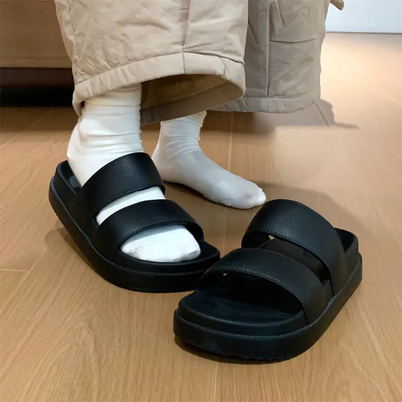 Thin Strips Slippers Unisex, Ecru-19