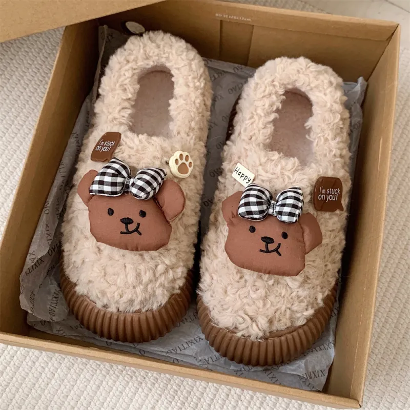Thin Strips Cotton Slippers Women's, White-9