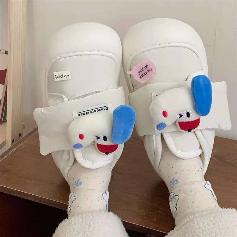 Thin Strips Cotton Slippers Women's Ecru-3