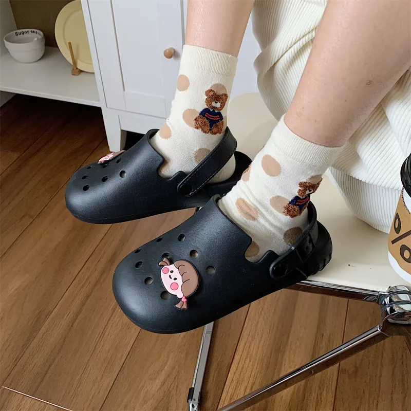 Thin Strips Slippers Unisex, White-14