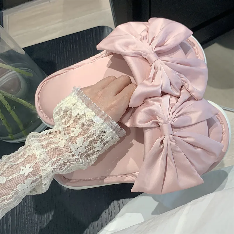 Thin Strips Home Slippers Women's Pink-3