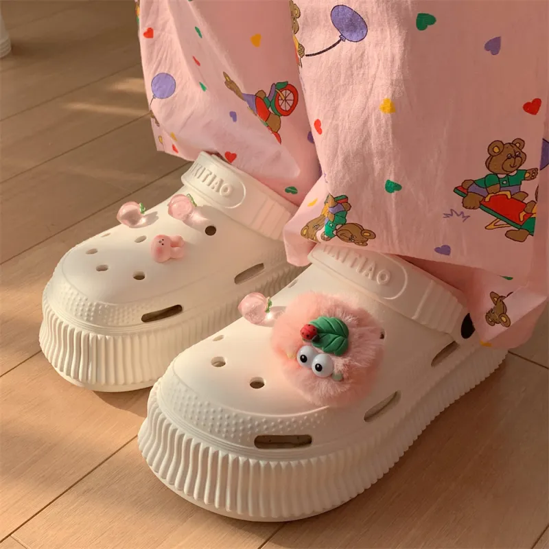 Thin Strips Slippers Milk White-7