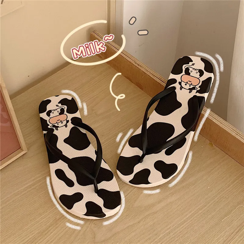 Thin Strips Slippers Unisex, Black White-2